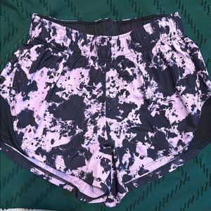 Women's Black and Pink Tie-Dye Shorts